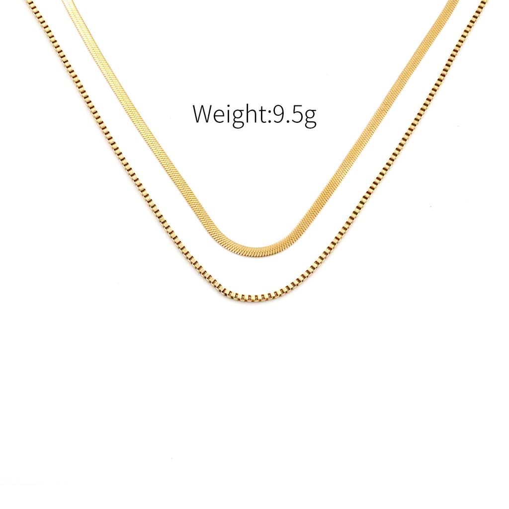 Wind Three Layers Stacked With Titanium Steel Necklace Women'S 18K Gold High-End Necklace Jewelry