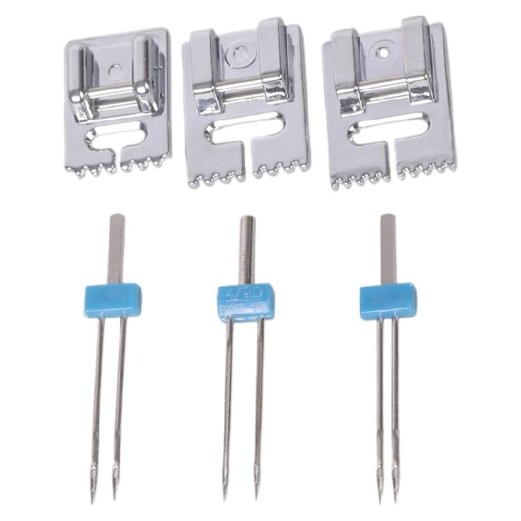 3Pcs Twin Needle Stretch Machine Needle and Presser Foot Replacement Set for Most Household Sewing Machine