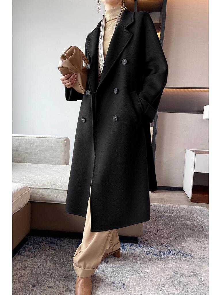 Women's Long Camel Double-Faced Coat: 30% Cashmere, 70% Wool - New Fall/Winter 2024