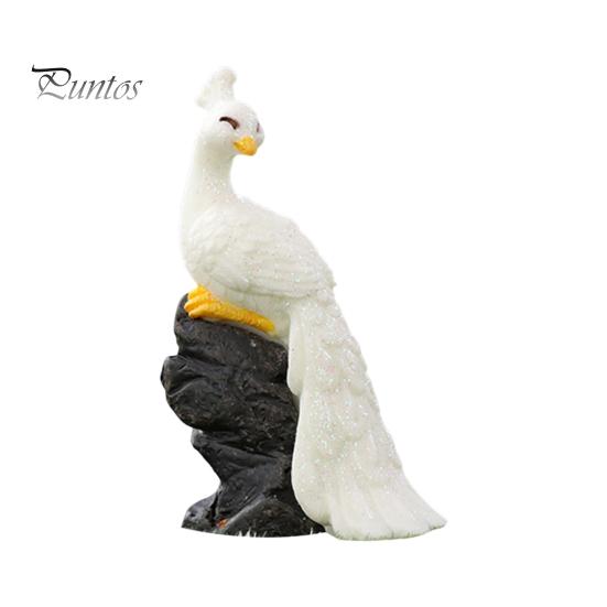 DIY Little House Peacock Ornament Decorative Realistic Hand-crafted Photo Props Display Mold Resin Garden Micro Landscape Home Decor Miniature Statue