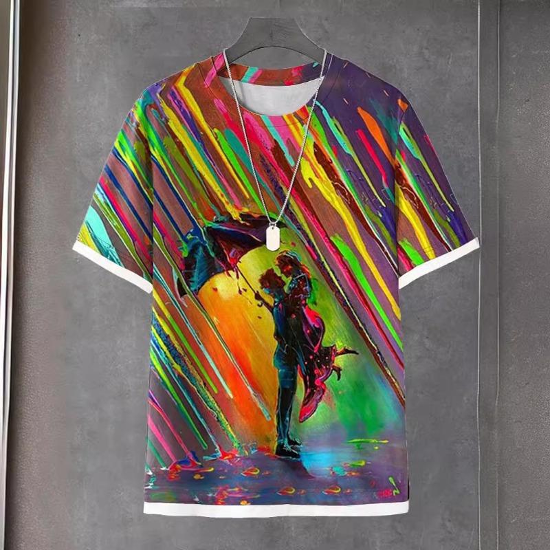 Summer T-shirt Hip Hop Series Digital 3D Printed Women's Short Sleeved Sports T-shirt Top