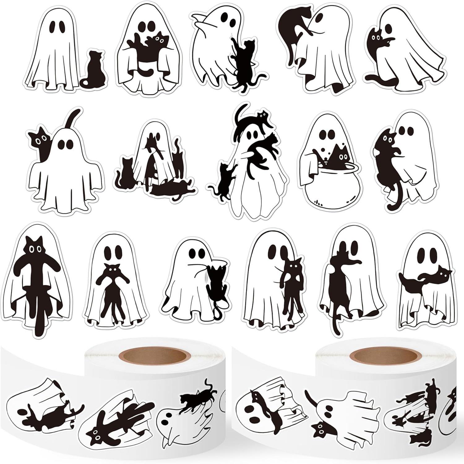 100-500Pcs High-Quality Phantom High-Quality Cat High-Quality Halloween High-Quality Stickers High-Quality Party High-Quality Halloween High-Quality