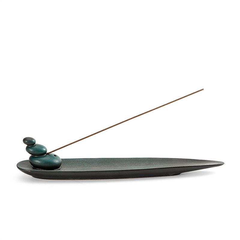 Y Chinese Ceramic Stick Incense Burner Household Indoor Incense Tray Study Living Room Bedroom Durable Incense Holder Ornament