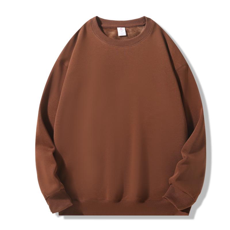 16-kleurige geborstelde katoenen fleece ronde hals casual hoodie voor koppels
