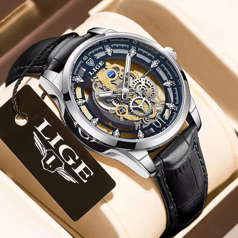 Men Watch Skeleton Quartz Wristwatch Gold Skeleton Retro Man Watch Top Brand Luxury Clock Mens Watches