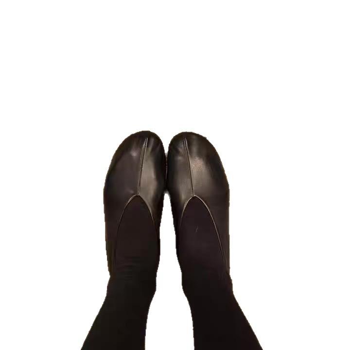 Super Soft Sheepskin~ Genuine Leather Is Not Tired of Feet, Single Shoes, Women's Round Head, Shallow Mouth, One Pedal, Flat-soled Small Leather Shoe