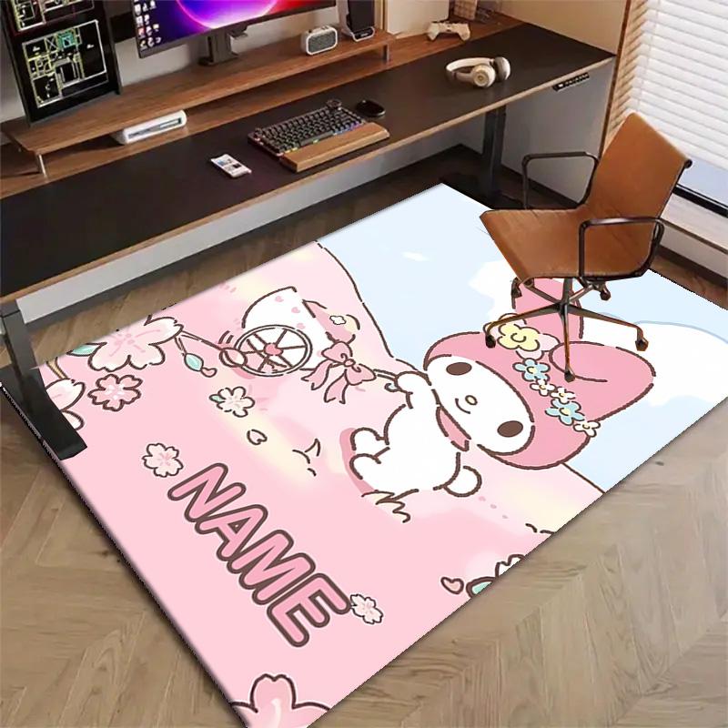 Custom Melody Mat Personalized Name, Polyester Washable Indoor Entryway Rug, Gift for Christmas, Easter, Thanksgiving Day