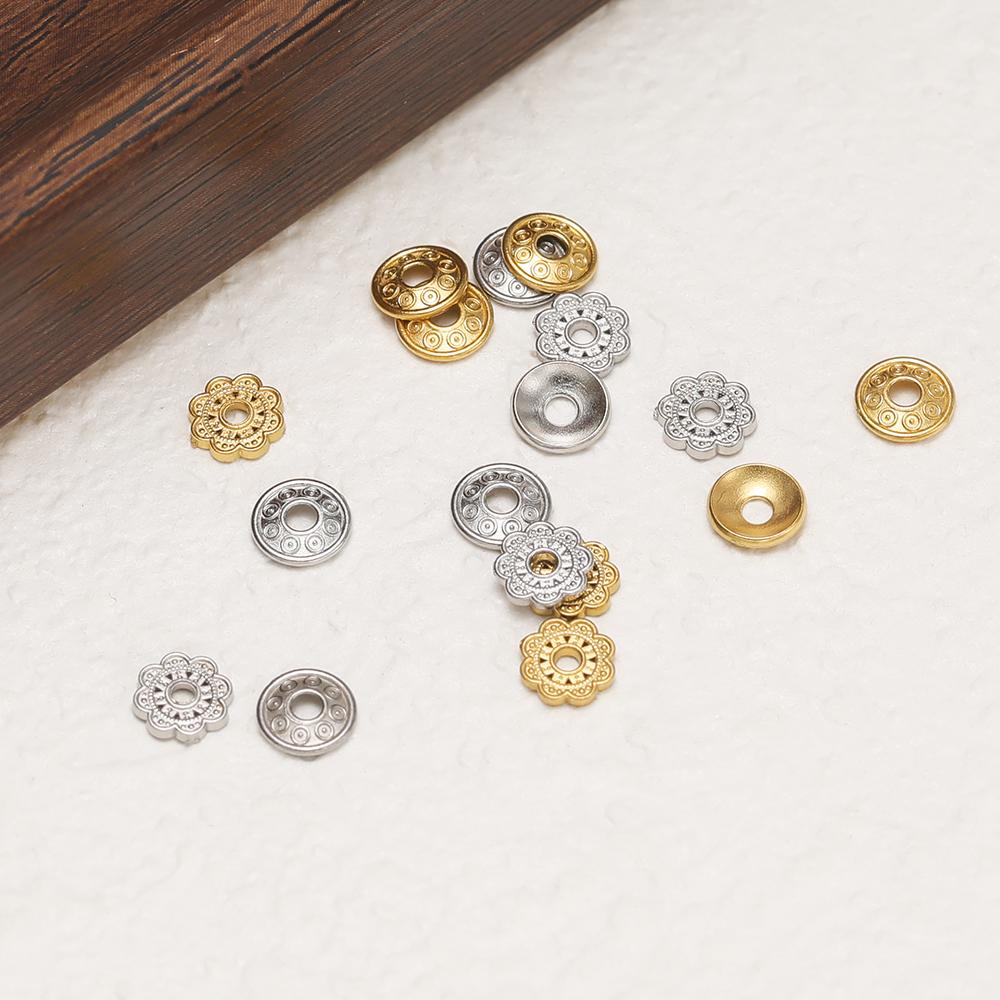 20Pcs Stainless Steel Vintage Beads Caps for Bohemia Bracelets Findings Crafts Necklace Making Accessories DIY Jewelry Supplies