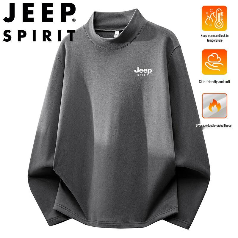 JEEP SPIRIT Men's Thermal Fleece Crew Neck Sweatshirt