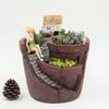 Air Garden Potted Micro Landscape Succulent Planter Novelty Resin Ornament Brown 13x10x10cm