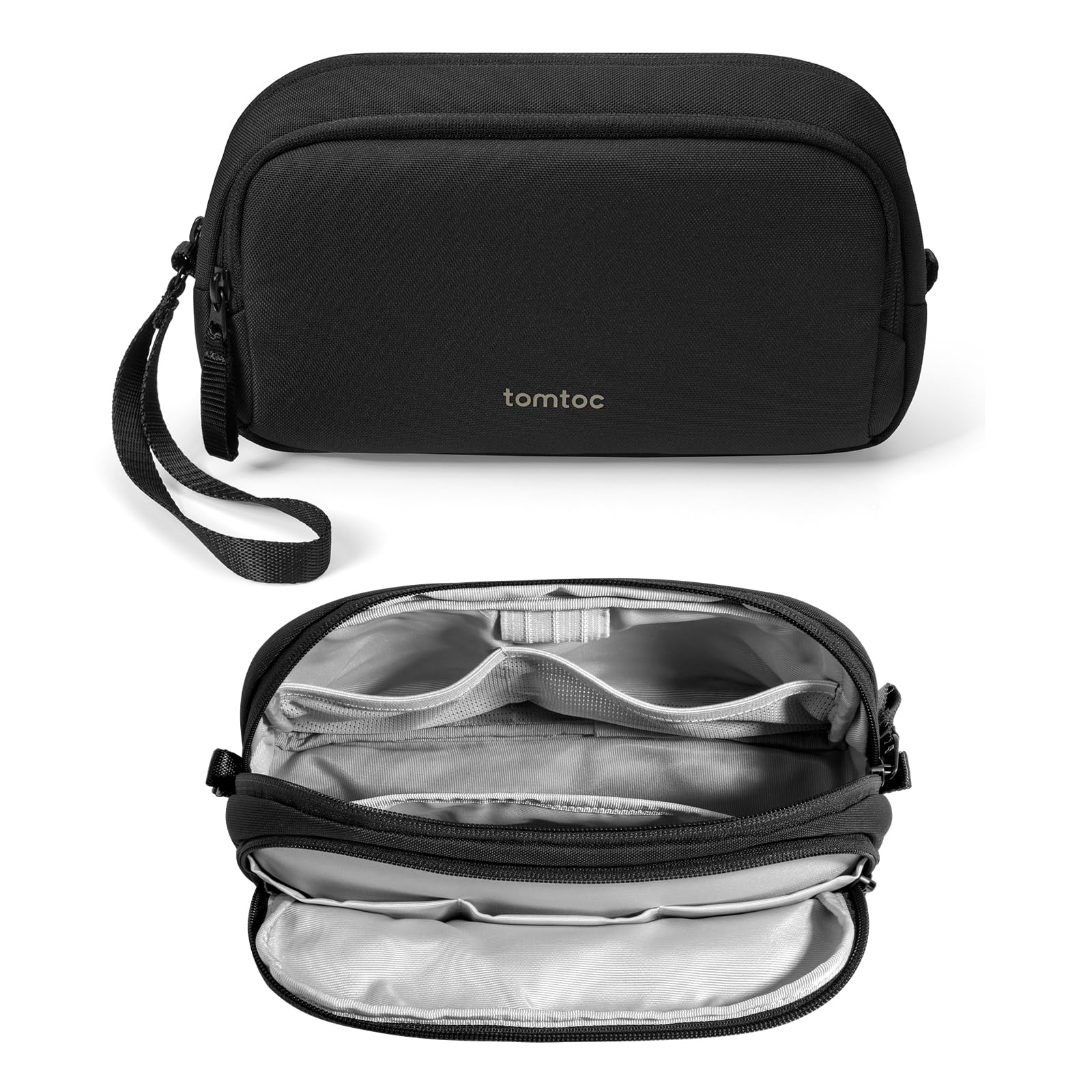 

tomtoc Gadget Large Capacity Travel PC Peripherals Storage Small Item Mouse Business Convenient Two Black Pouch, Pouch, Pouch, Organizer, Bag, Case, чёрный