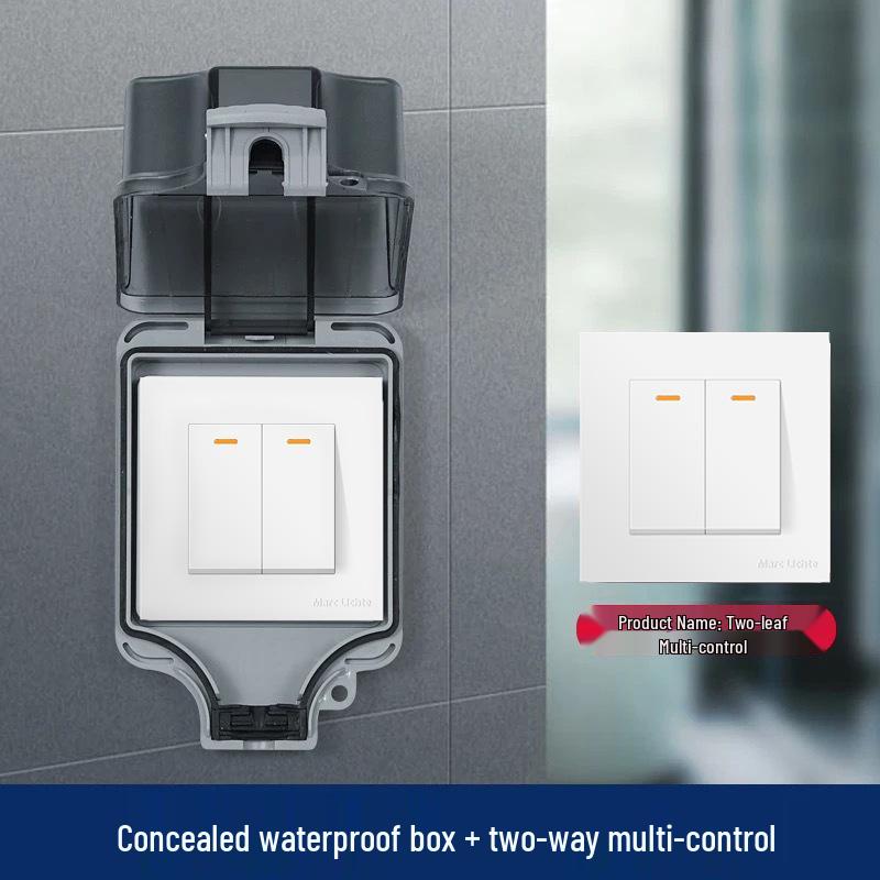 IP66 Wasserdichter Doppel-Steuerschalter mit Spritzwasserschutz-Abdeckung für den Außenbereich, Wandmontage Typ 86 Zwei-fach/Drei-fach.