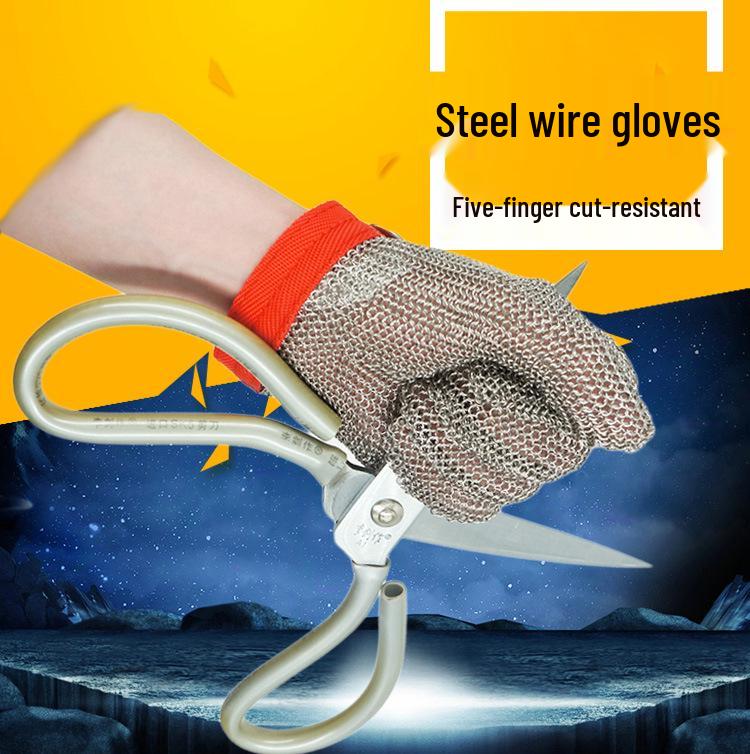 Cut-Resistant Stainless Steel Mesh Gloves for Meat Processing