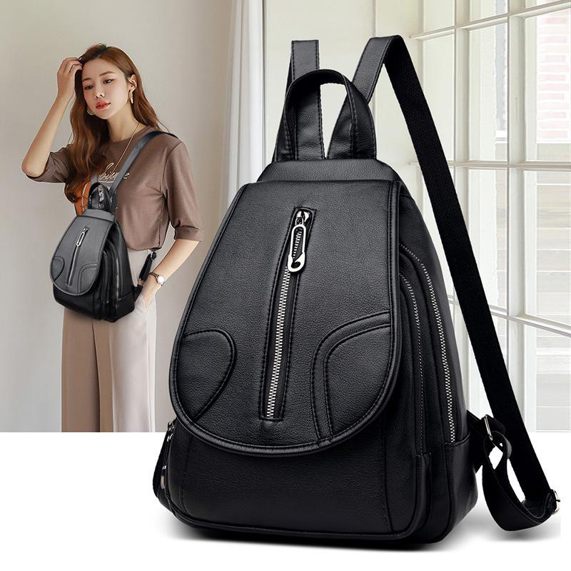 Versatile Women's Breast Bag 2025 New Women's Messenger Bag Fashionable Multi-functional Women's Travel Backpack Soft Leather Backpack