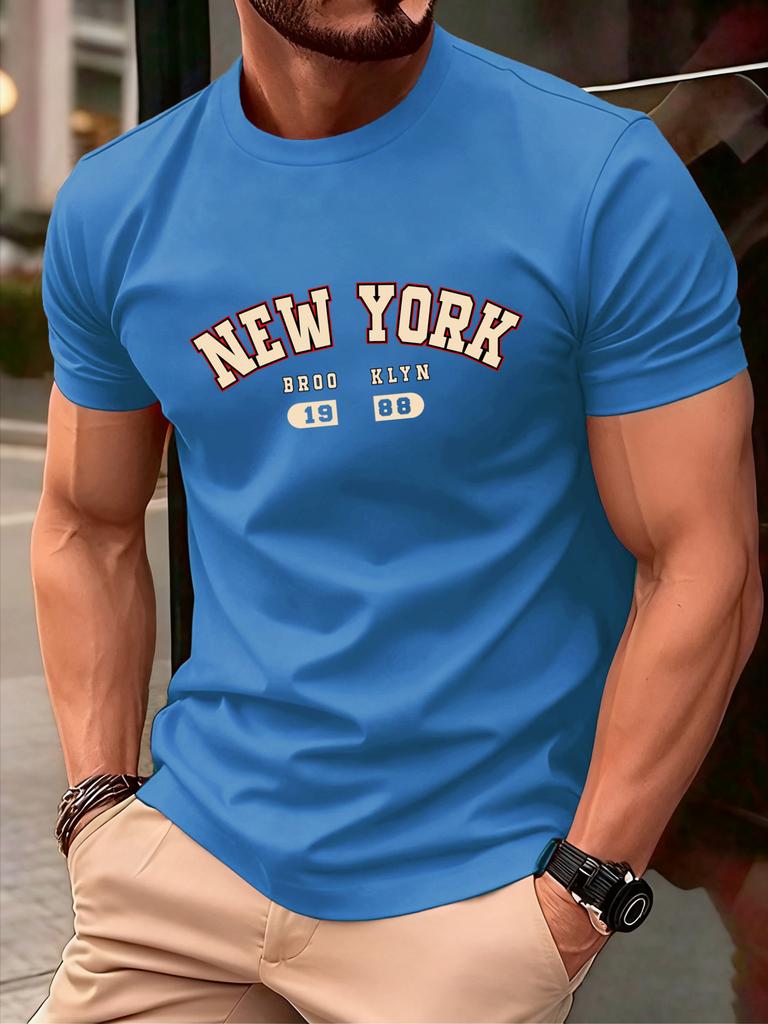 New York Brooklyn 1988 Letter Design Men TShirts Fashion Short Sleeve AllMatch Cotton Soft T Shirt Summer Unisex Loose Clothes