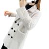 Women's Mid-Length Mink Coat Cardigan - Korean Style Loose Suit Collar Knitted Overcoat for Autumn and Spring