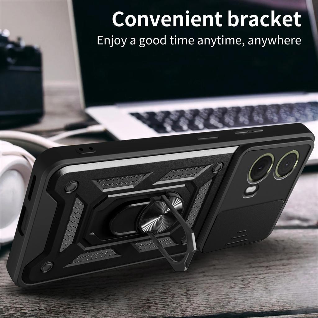 Shockproof Armor Case for Motorola Edge 50 40 NEO 30 Pro Ultra Fusion G04 G34 G84 G54 G42 Ring Holder Slide Lens Protect Cover