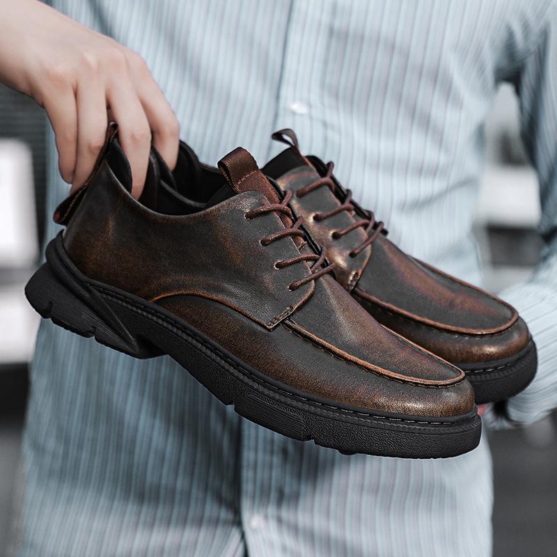 Fashion Business and casual men's leather shoes Minimalist and retro design styles Outdoor leisure street Fashiona adult shoes Hot