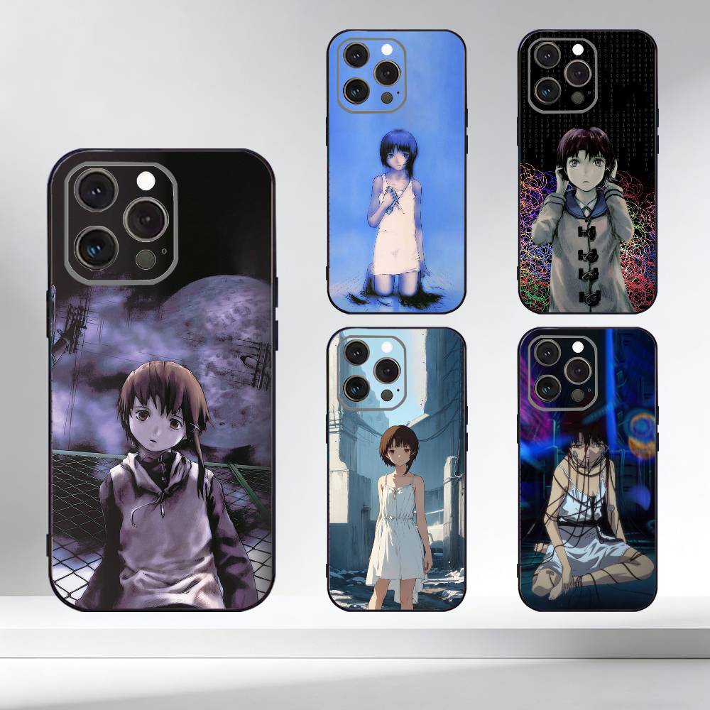 S-Serial Experiments L-Lain Phone Case For iPhone 17,16,15,14,13,12,11 Plus,Pro Max,XS,Soft Silicone Black Cover