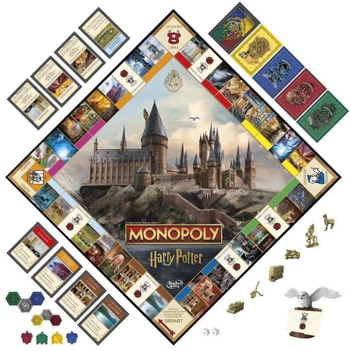 Monopoly Harry Potter édition, Jeu de société de plateau, Aventures magiques à Poudlard, dès 8 ans, 2 à 6 joueurs