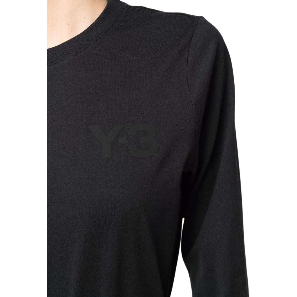 Y-3 SS22 Long Sleeve Crew Neck Solid Cotton T-Shirt Women Tops Black HG8619