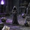 3D Printed Hooded Robe Ornament, Matte Black Faceless Monk Figurine, Gothic Style Sculpture, for Halloween Indoor Outdoor Decor