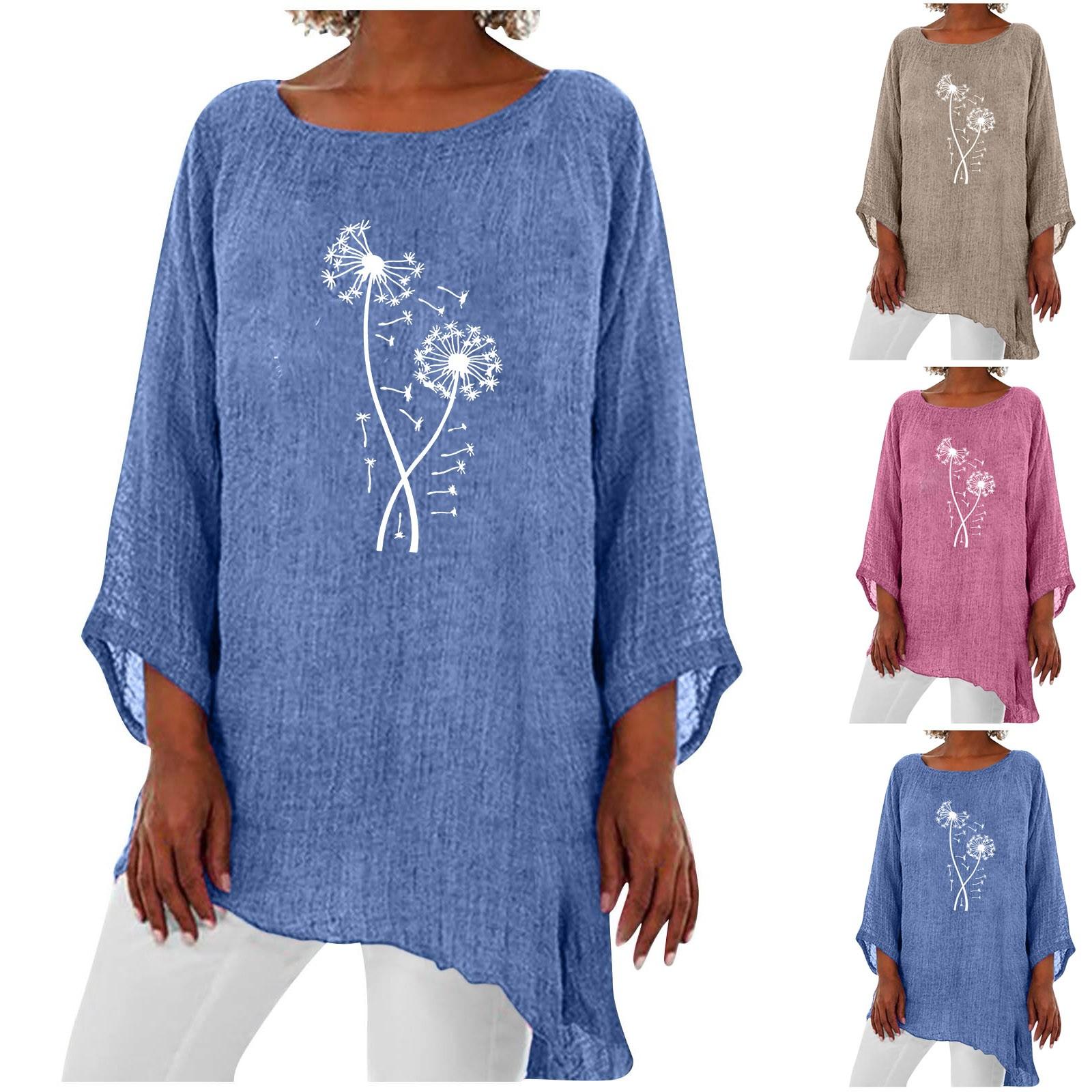 

Модный женский свободный и удобный топ с длинным рукавом с принтом нестандартной формы