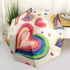 1pc Rainbow Hearts Automatic Folding Umbrella - 8-Rib Automatic Open/Close, Portable Collapsible Compact Umbrella Yy251218036