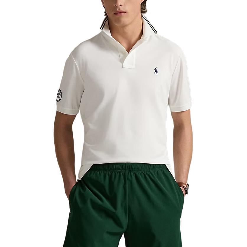 Polo Ralph Lauren SS25 Wimbledon Classic Fit Stretch Polo Shirt Men tops White 710970483-001