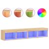 TV Cabinets with LED Lights 2 Pcs Sonoma Oak 80 X 30 X 30 Cm
