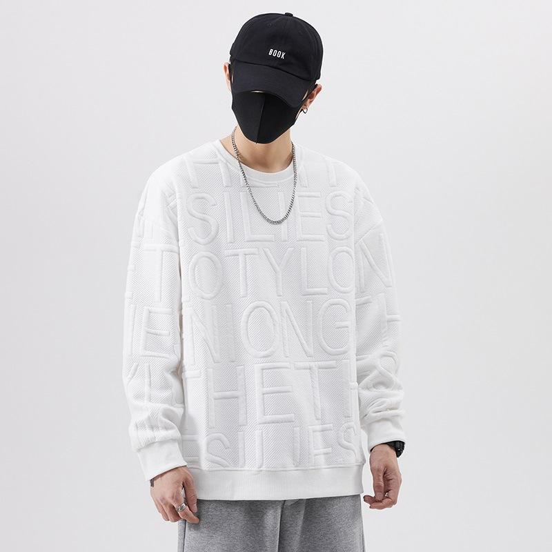 Autumn Sweatshirt for Mens Latest Round Neck Long-sleeved T-shirt for Mens Spring and Autumn Everyday Top for Men M