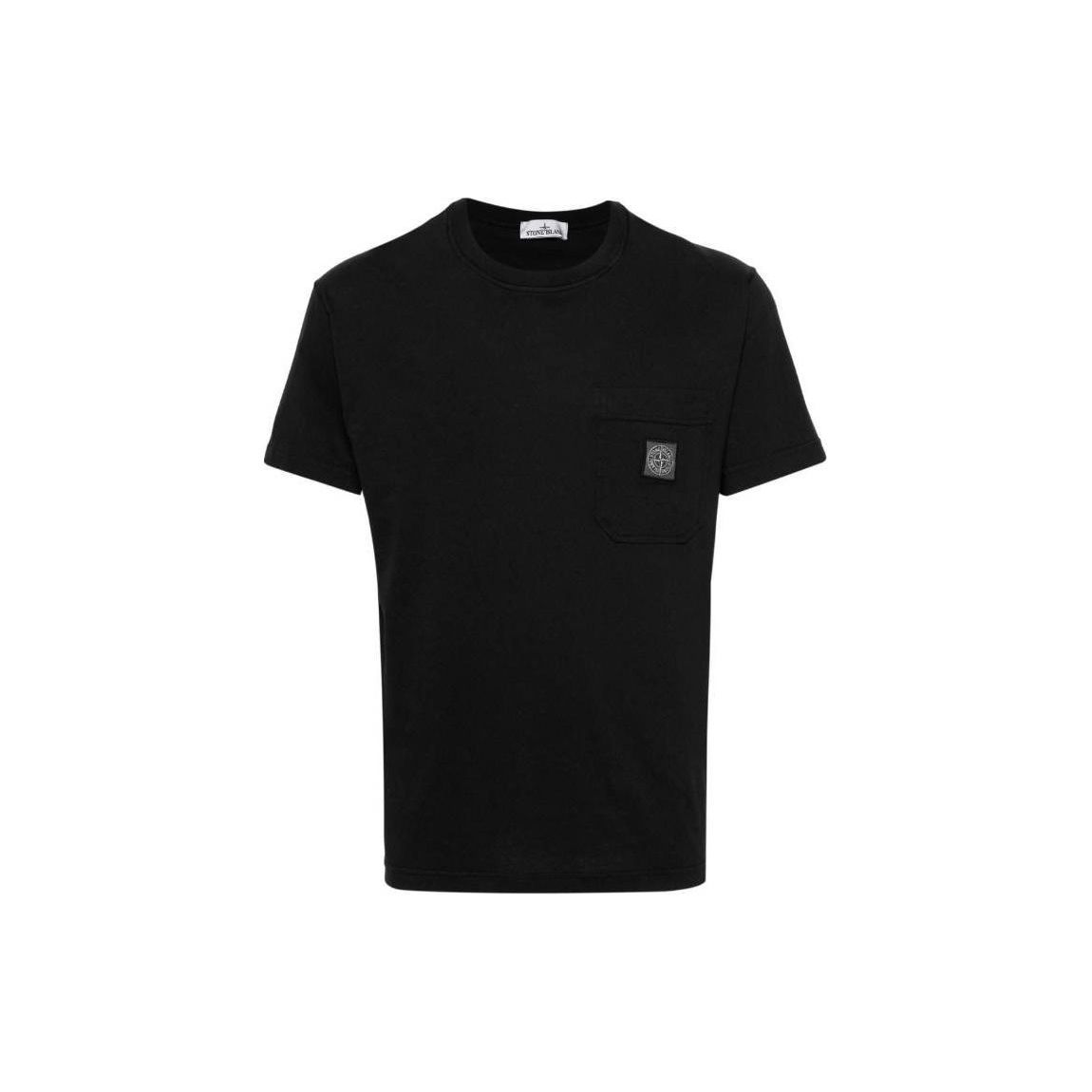 

Stone Island Logo Crew Neck Loose Fit Short Sleeve T-Shirt Men Tops Black 801521957-A0029 L