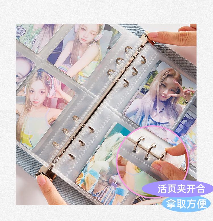 Denim Butterfly A5 Korean Kpop Photocard Binder jeans D-Ring Album Loose Leaf Photo Holder for Collecting Cards Travel & Storage