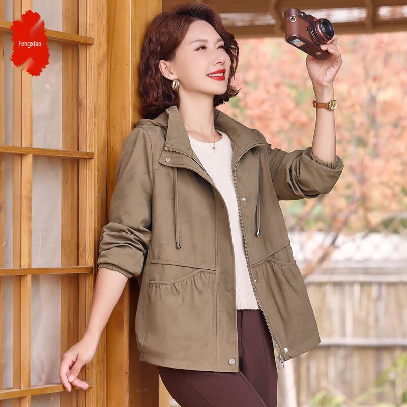 Women s Casual Hooded Drawstring Waist Jacket 3XL