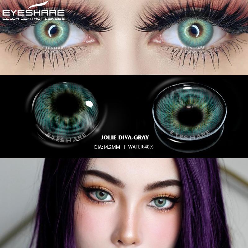 Eyeshare 2 pièces/paire de lentilles de Contact colorées pour les yeux, lentilles de Contact colorées SIAM, beaux cosmétiques pour élèves annuels