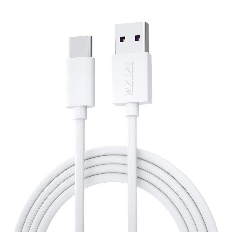 

ZUZG 1m Type-C Charging Cable PVC Fast Charging Cord USB to Type-C Data Cable