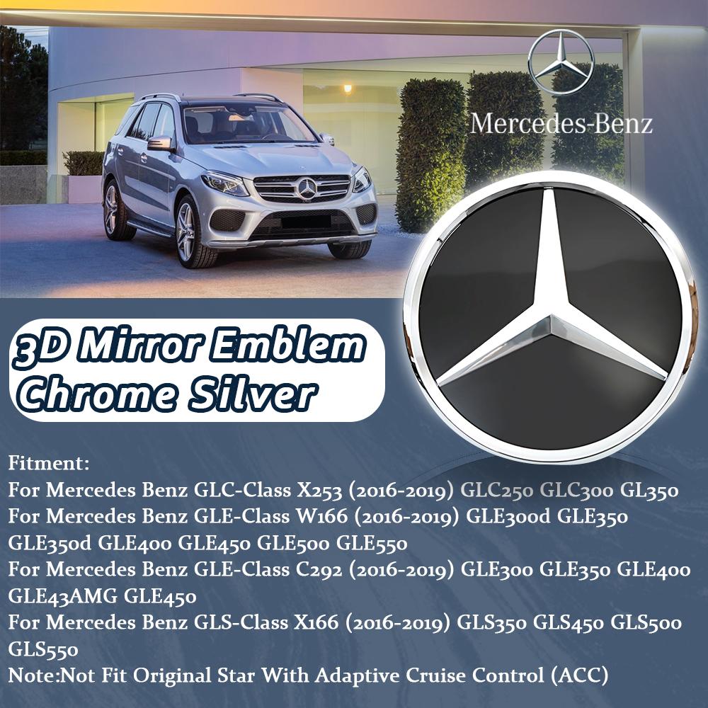 Car Grille Emblem 3D Badge Front Grill Logo For Mercedes Benz GLC X253 GLE W166 C292 GLS X166 16-19 Matte Black OE Style Emblems
