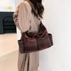 Women's Checkered Wool Shoulder Bag Colorful Large Capacity Casual Bag Fashion  Bags