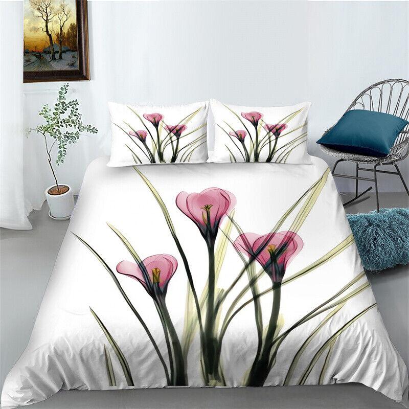 3D Flower Pattern Bedding Quilt/Duvet/Doona Cover Set Pillowcase