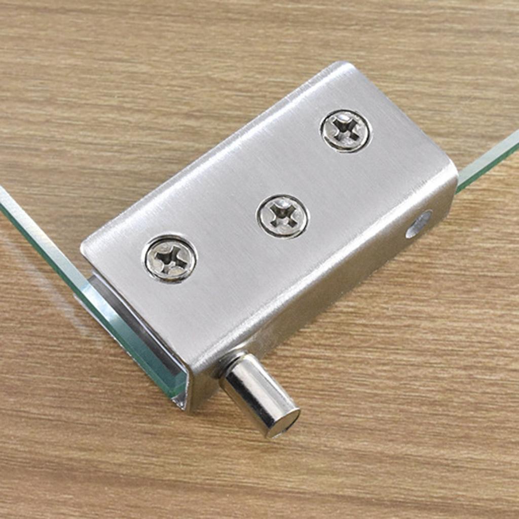 2 Pezzi Cerniera a Perno in Vetro Asse di Rotazione Acciaio Inossidabile Porta Armadio del Vino Cerniere Rotanti Morsetto Clip Albero Cerniera Nascosta