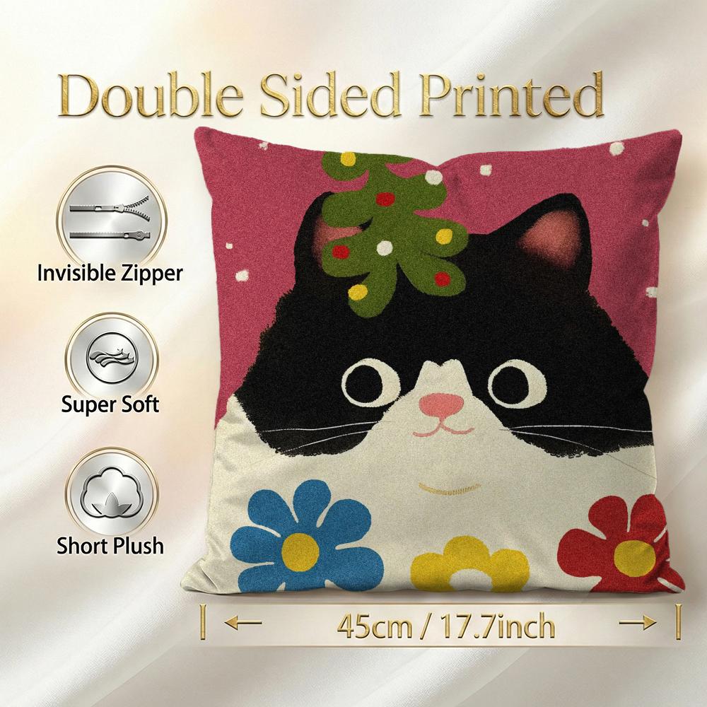 Cartoon Cartoon Cat Cushion Cover 1Pcs Decorative Covers Soft Cushion Case For Sofa Couch Decor 40X40 45X45 Pillowcases