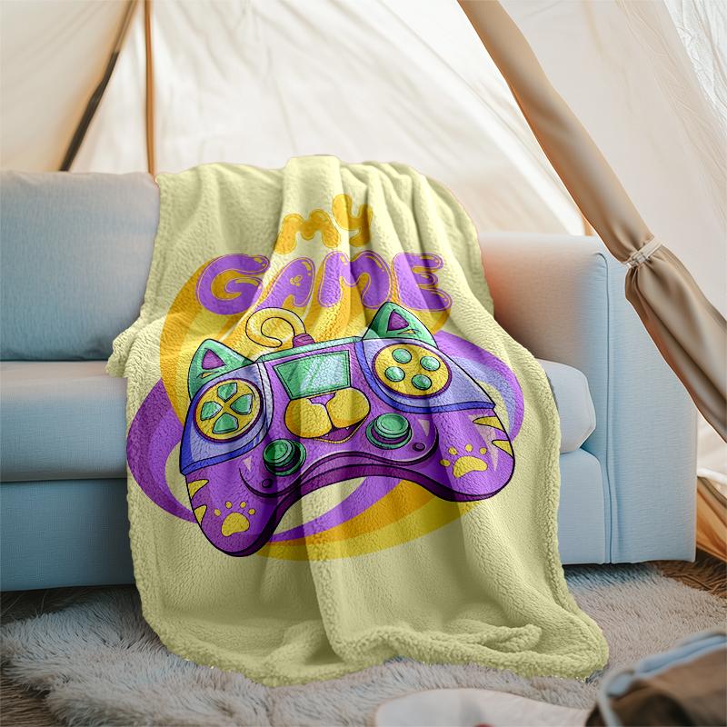Game Controller Theme Printed Blanket - Perfect for Couch, Bed, Travel & Outdoor Use | Machine Washable, Cozy & Durable.