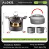 ALOCS Tragbares Outdoor Campingkocher & Wasserkocher Set