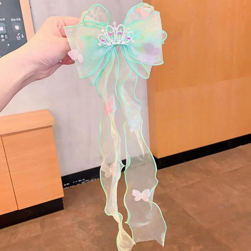 Super Fairy Bow Headwear  Hair Band Girls' Hair Tie  Hair Ribbon  Pearl Tassel  Braid  Hair Clip  Girls' Hair Accessory  Children's Hair Clip