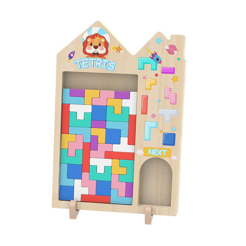 3D Russisches Tetris Holzpuzzle Lernspielzeug für 4 6 Jahre alte Kinder