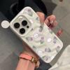 Purple Tulip Little Rabbit Phone Case For IPhone 17 Air 16 15 14 13 12 11 Pro Max 14 Plus Shockproof Silicone Cover Case Fundas