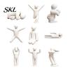 Minimalist Man Decoration 1/8Pcs 3D Printed Game Character Figure, Sitting Standing Lying Figurine, DIY Figurine Abstract White Statue, Collectible