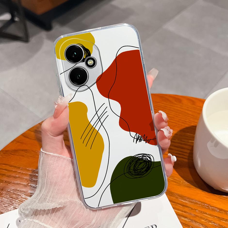 For Honor 400 Pro Lite 5G Case Pretty Flowers Transparent TPU Bumper Protective Cover For Honor400Pro Fundas Honor400Lite Coque