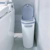 Waste Bin Featuring Press Open Lid and Slim Size for Small Space with Storage Compartment