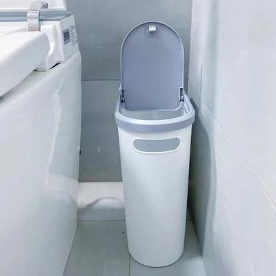 Waste Bin Featuring Press Open Lid and Slim Size for Small Space with Storage Compartment